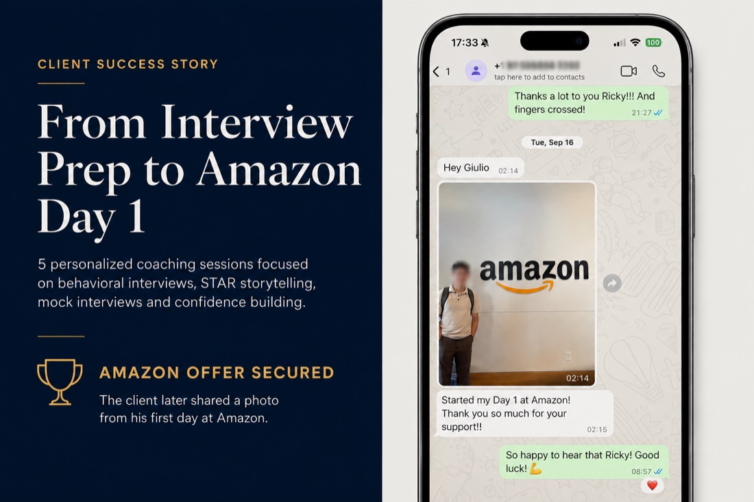 Ricky's Amazon interview coaching success story