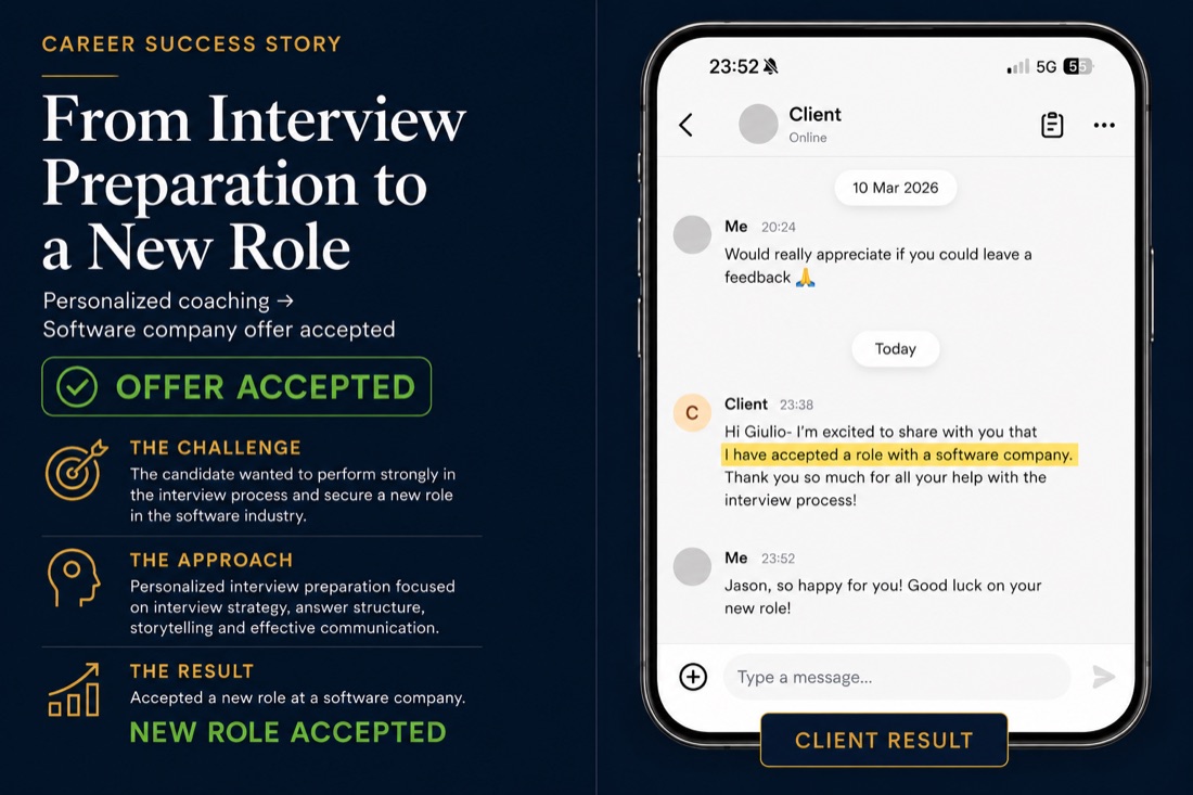Software company interview coaching success story